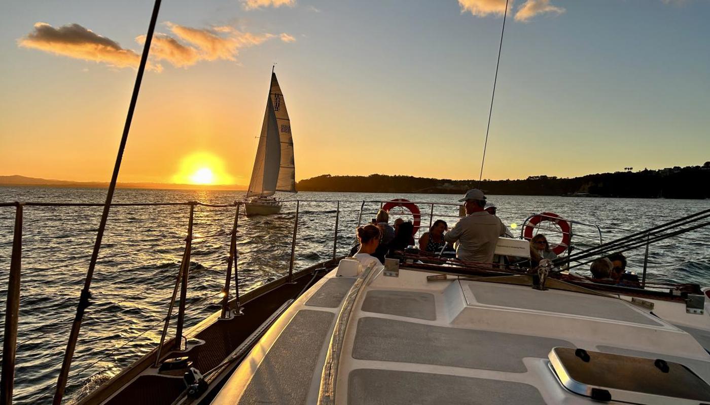 Sunset from Auckland Harbour Dinner Cruise