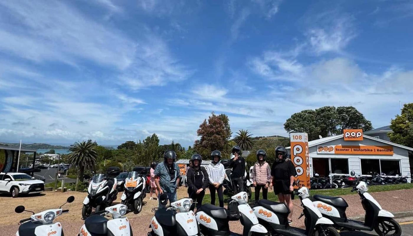 Group booking of our Suzuki UZ50s on a beautiful Waiheke day.