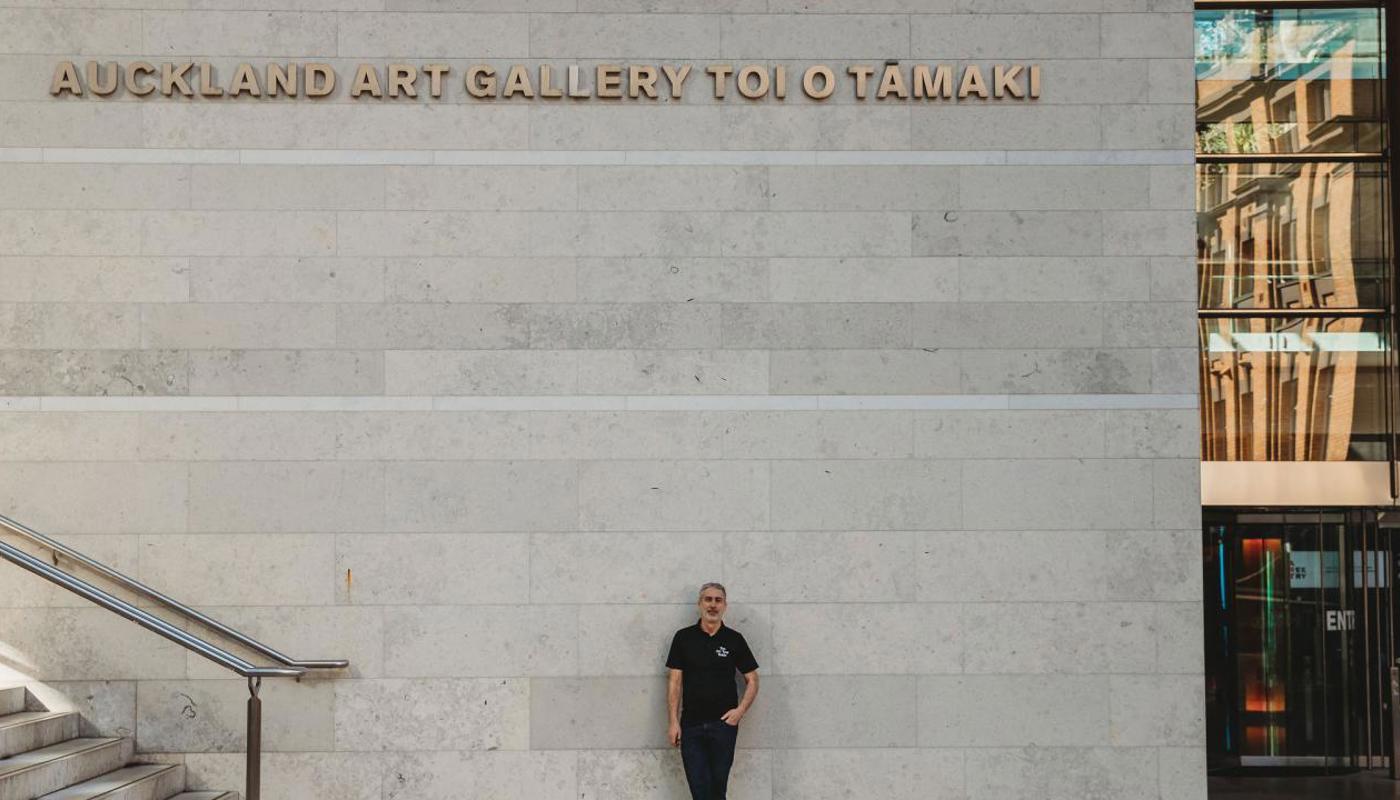 Outside Auckland Art Gallery, and across the road from Fingers Contemporary Jewellery