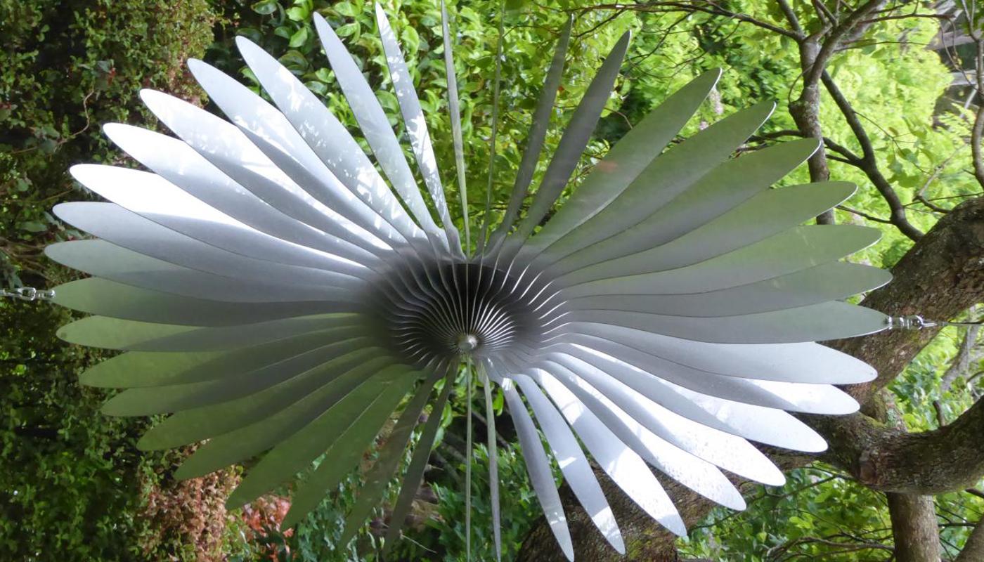 Kaipara Coast Sculpture Gardens Exhibition 2019. Rebecca Rose sculpture Inflight Entertainment.