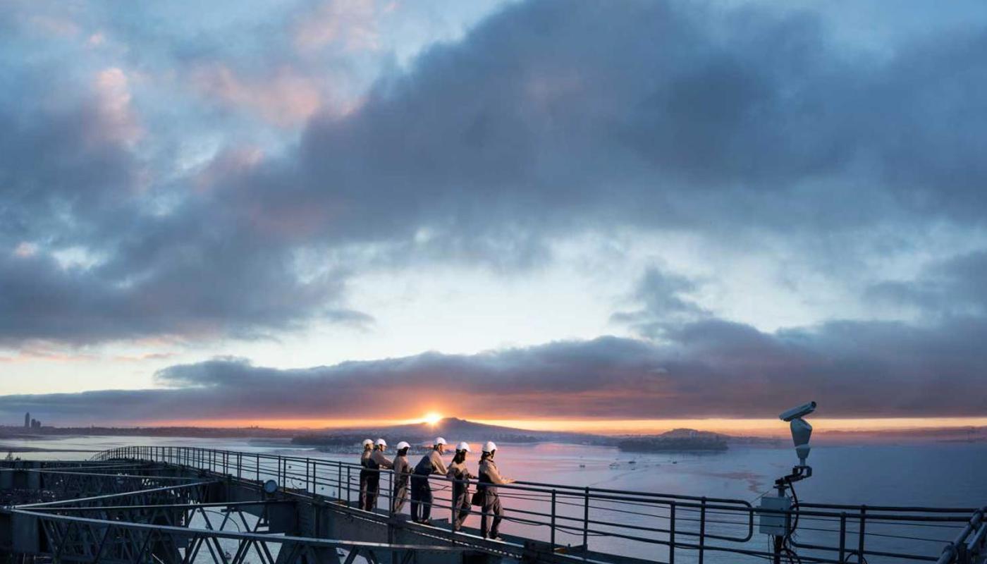 Auckland Bridge Climb at sunset