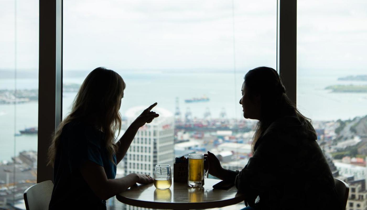 Enjoy a beverage and take in the views at SkyBar, located on level 50
