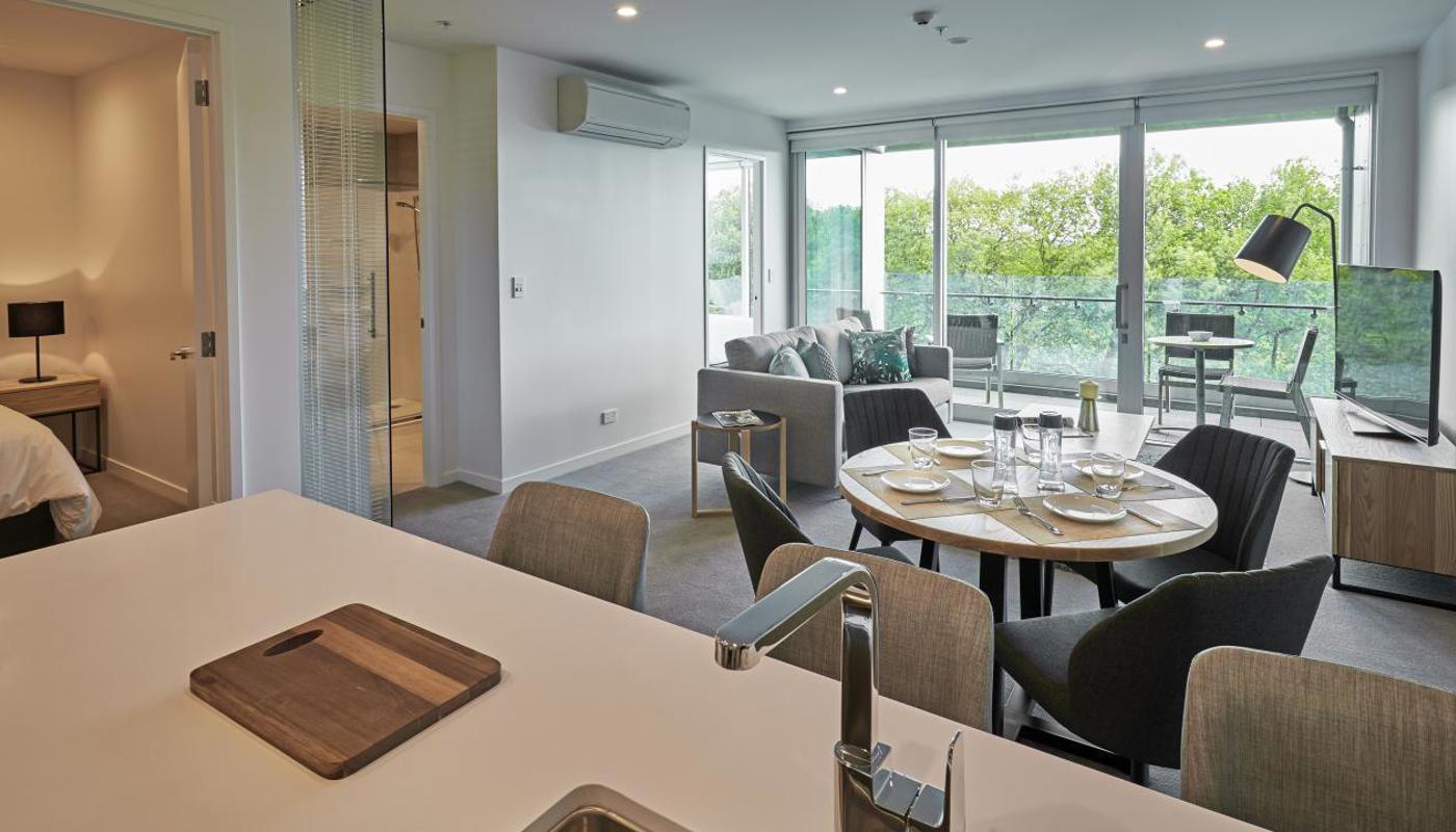 Two Bedroom Suite with Park View. Balcony and spacious living room